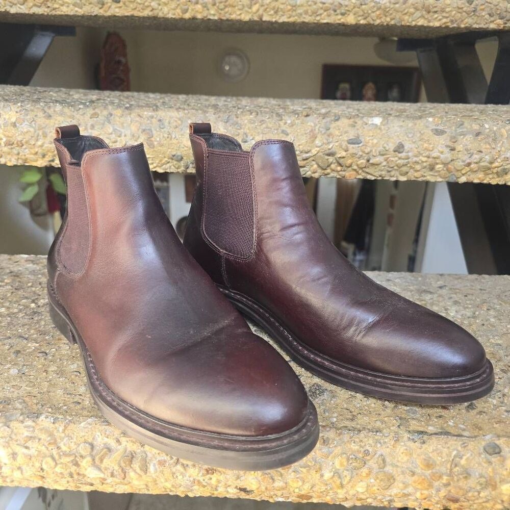 Flag Ltd Mens Mahogany Leather Chelsea Boot, NEW, Sz. 8